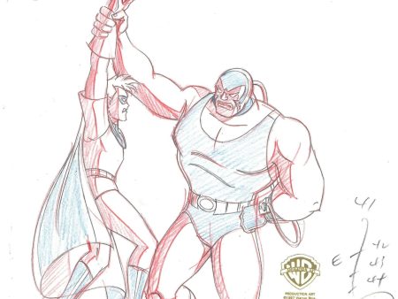 Batman The Animated Series Original Production Drawing: Robin and Bane For Cheap