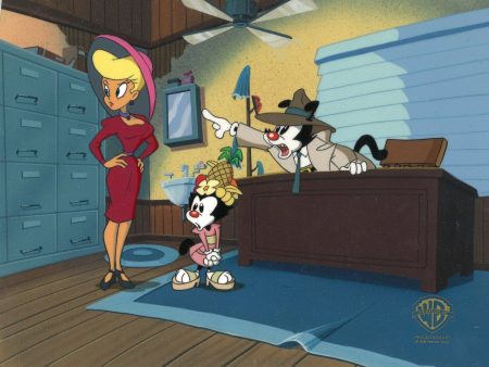 Animaniacs Original Production Cel on Original Background: Nurse, Yakko, and Dot For Discount