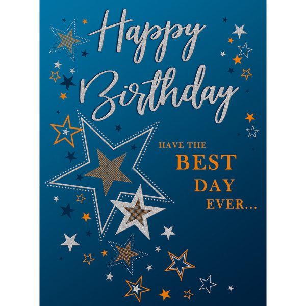 Birthday Star Male Greeting Card Online now