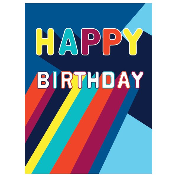 Birthday Colour Strips Male Greeting Card Hot on Sale