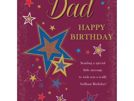 Happy Birthday Dad Star Greeting Card Sale