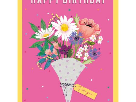 Happy Birthday Bouquet Greeting Card Hot on Sale