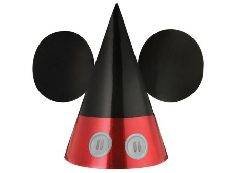 Mickey Mouse Forever Paper Cone Hats Foil 8pcs Sale