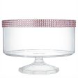 Clear Plastic Large Trifle Container With Pink Gems For Cheap