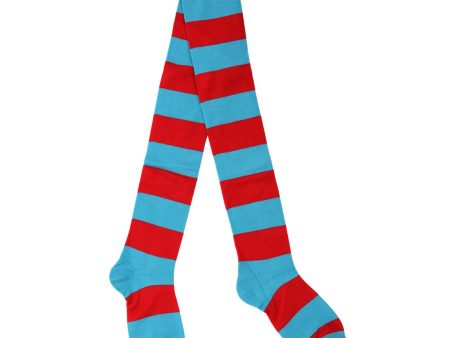 Adult Dr. Seuss Thing 1 & 2 Stripped Knee High Socks Supply