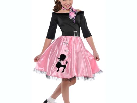 Child Miss Sock Hop 1950s Costume For Cheap