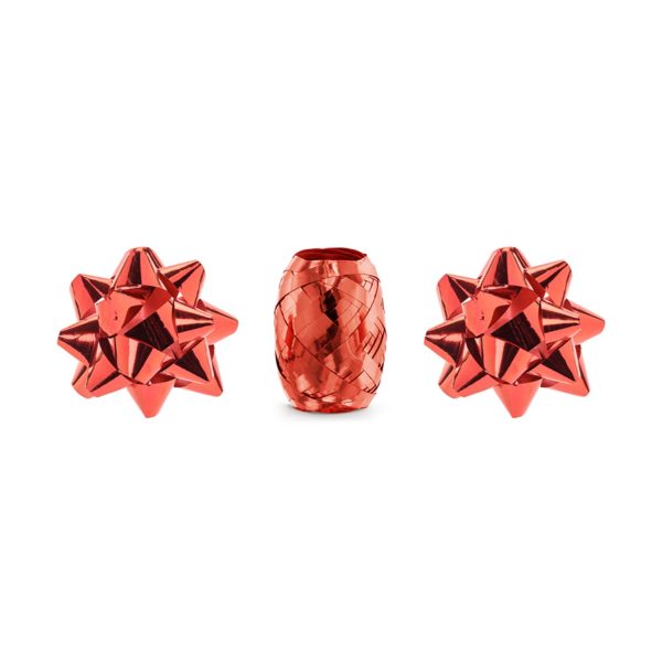 Red Set of Ribbons and Rosettes 3pcs Online Sale