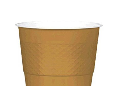 Gold Sparkle Plastic Cups 9oz, 20pcs For Cheap