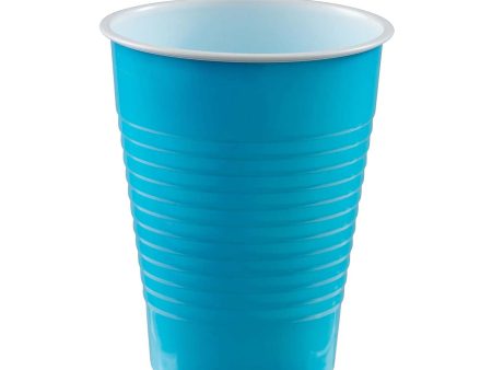 Caribbean Blue Plastic Cups 12oz 20pcs For Discount