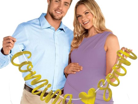 Baby Shower Coming Soon Foil Letter Banner Decoration Online Sale