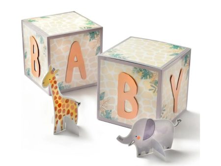 Baby Shower Soft Jungle Hello Baby Block Centerpiece Decoration 4pcs Online