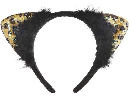 Cheetah Chick Cat Ears Headband Online now