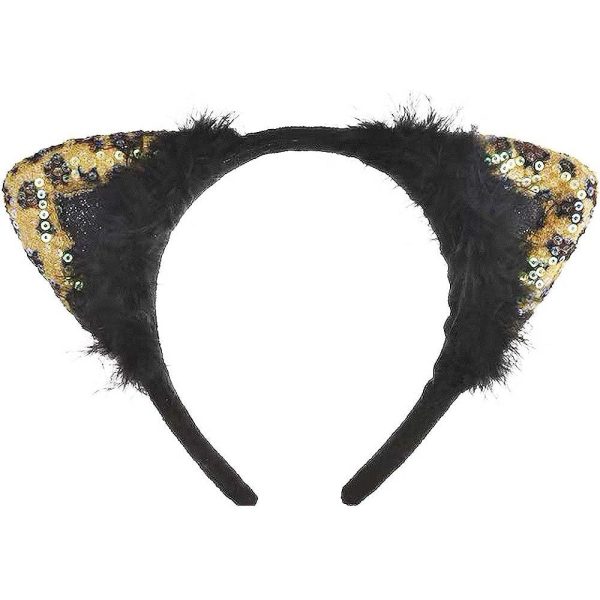 Cheetah Chick Cat Ears Headband Online now