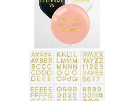 Gold Balloon Stickers 9in Cheap