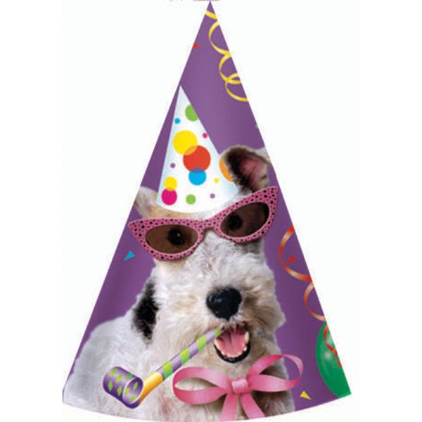 Bow Wow Birthday Hats 8pcs Supply