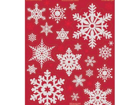 Traditional Snowflakes Glitter Window Decoration Supply