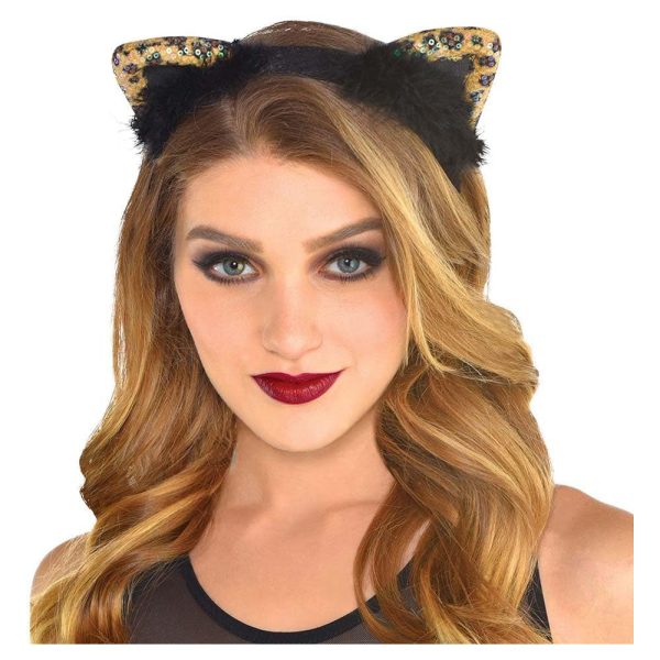 Cheetah Chick Cat Ears Headband Online now