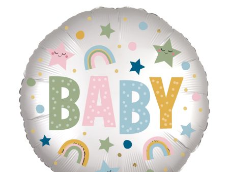 Baby Natural Satin Foil Balloon 45cm Sale