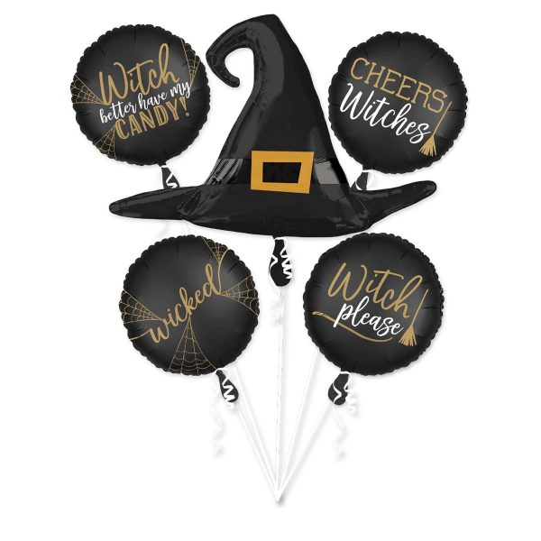 Witch Silhouette Balloon Bouquet 5pcs Discount