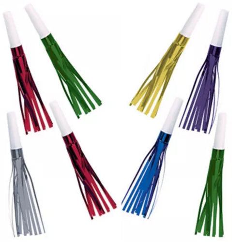 New Year s Fringe Squawkers Foil Multi Color 8pcs, 7in Sale